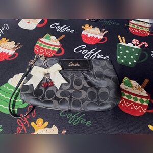 Coach Large Black Wristlet